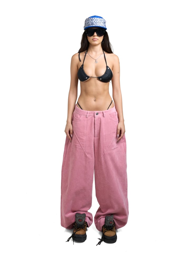 HADES Pink Stardust Corduroy Wide Leg Pants