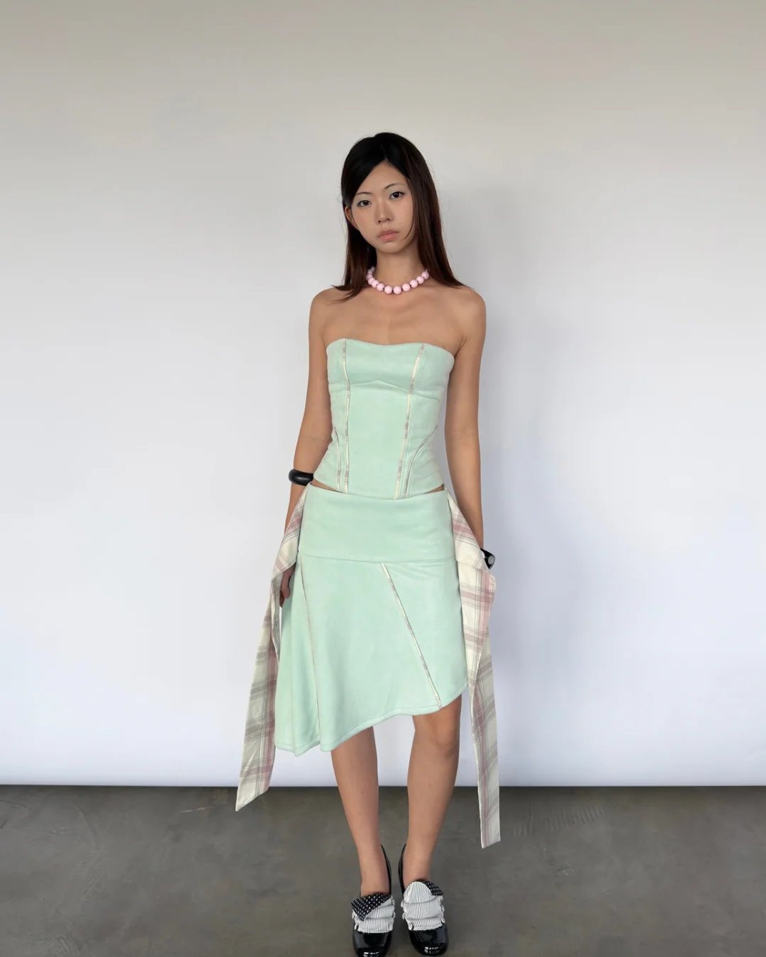 LOTTIE TOP 拼接縫線抹胸上衣
