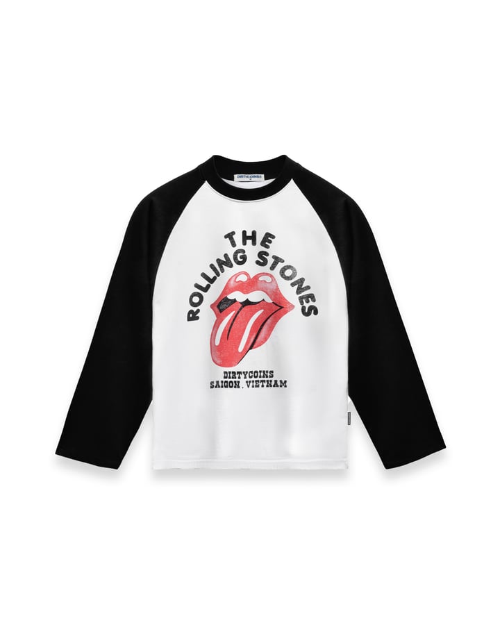 DIRTYCOINS Raglan Long Sleeve T-Shirt Faded Print