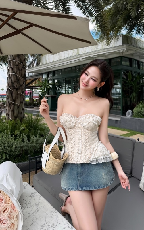 THAOBIBI Chiffon Bustier Tube Top