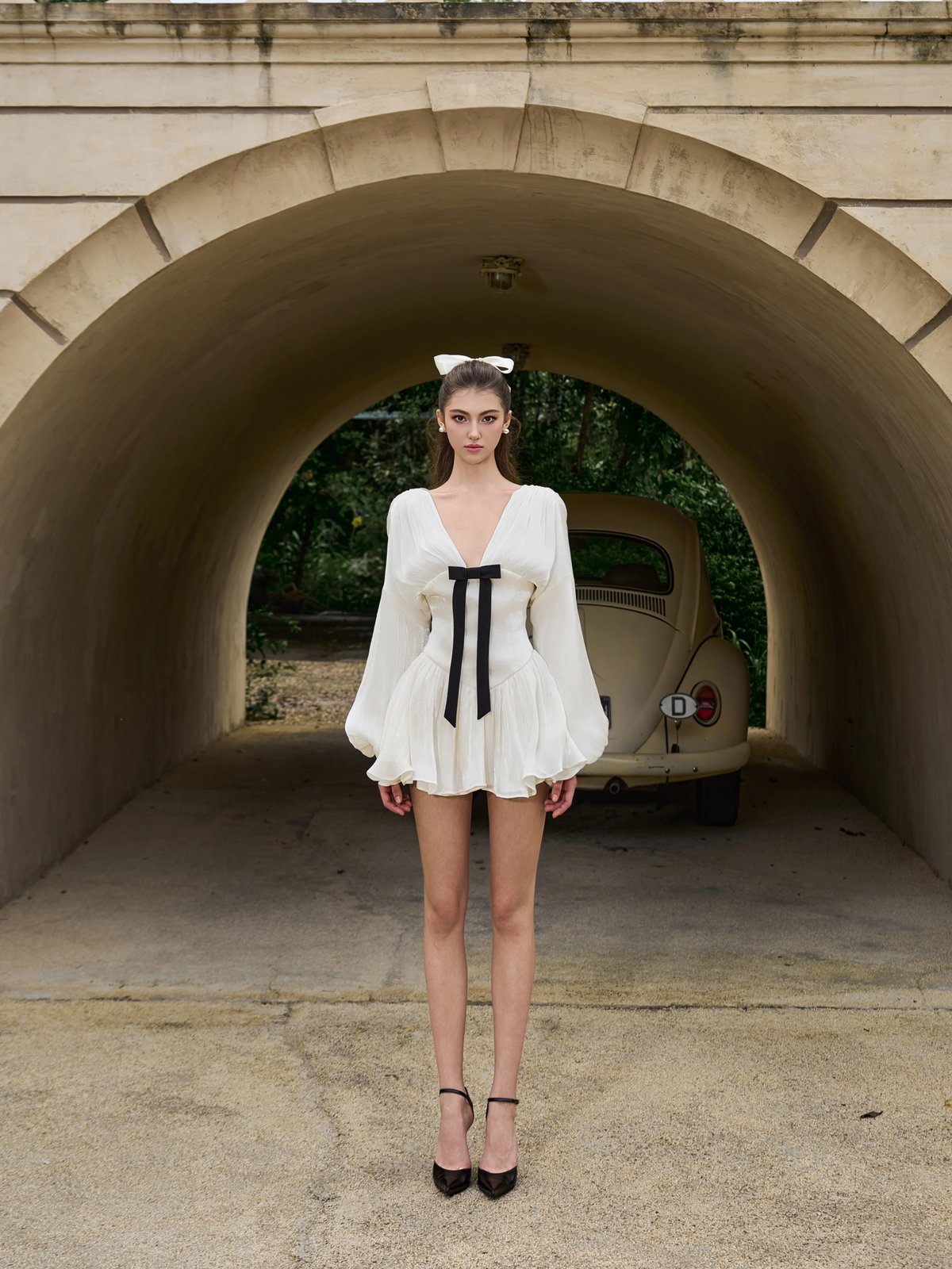 AMELIE LULLABY Dress with Black Bow