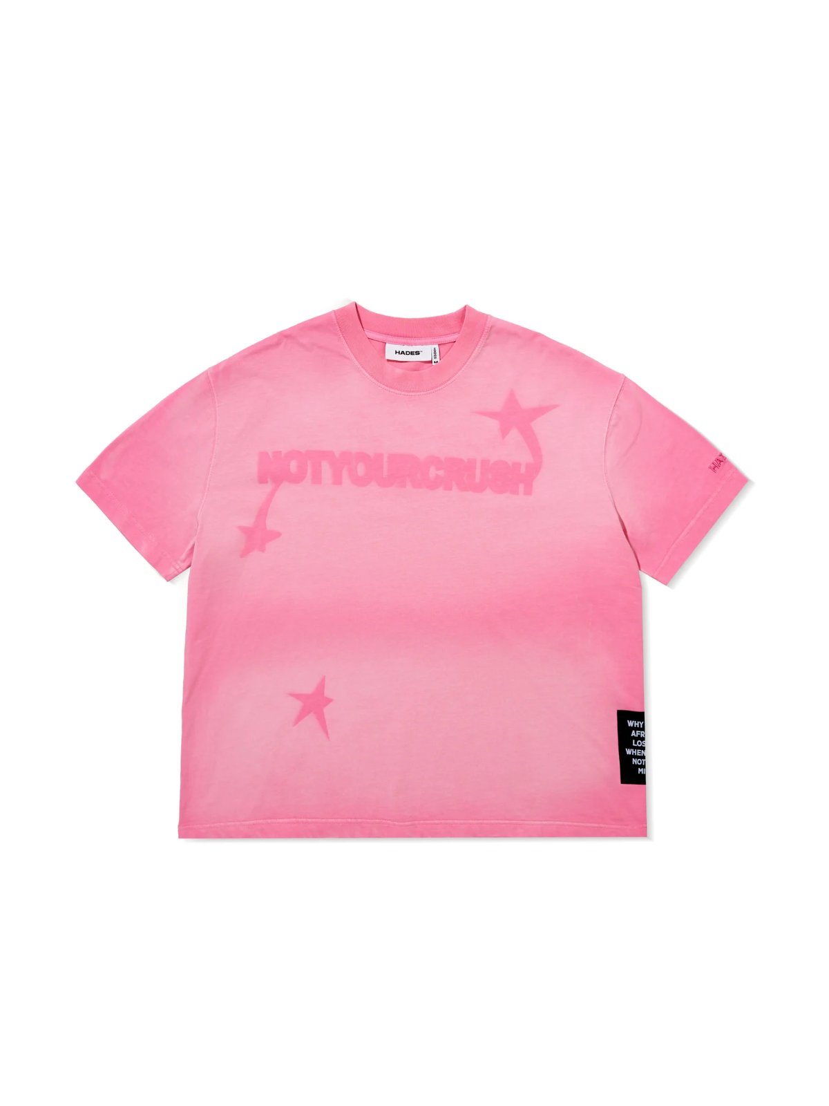 HADES NOTYOURCRUSH 水洗印花 T-shirt - 粉紅色