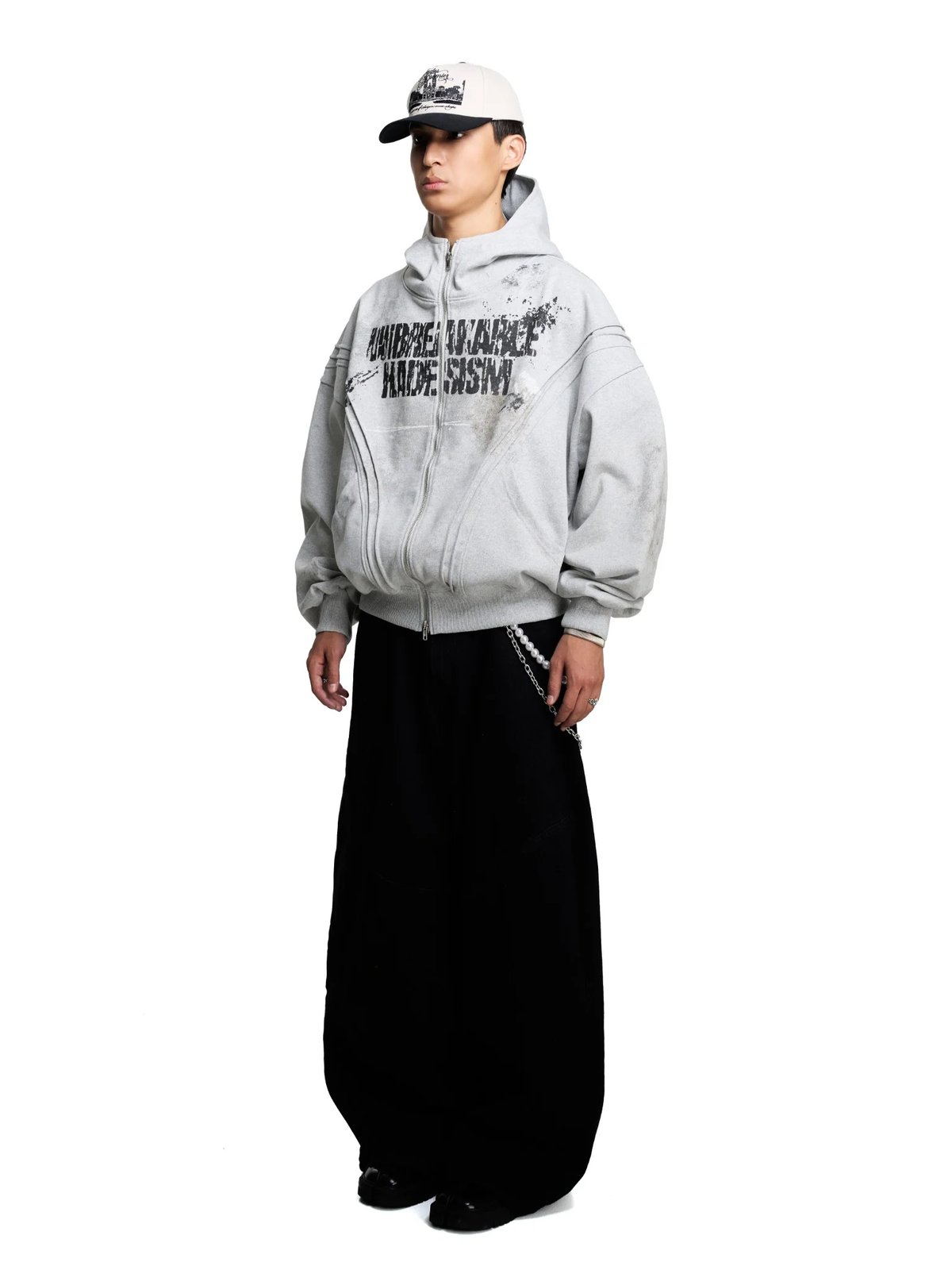 HADES Rock Solid Zip Hoodie - Grey
