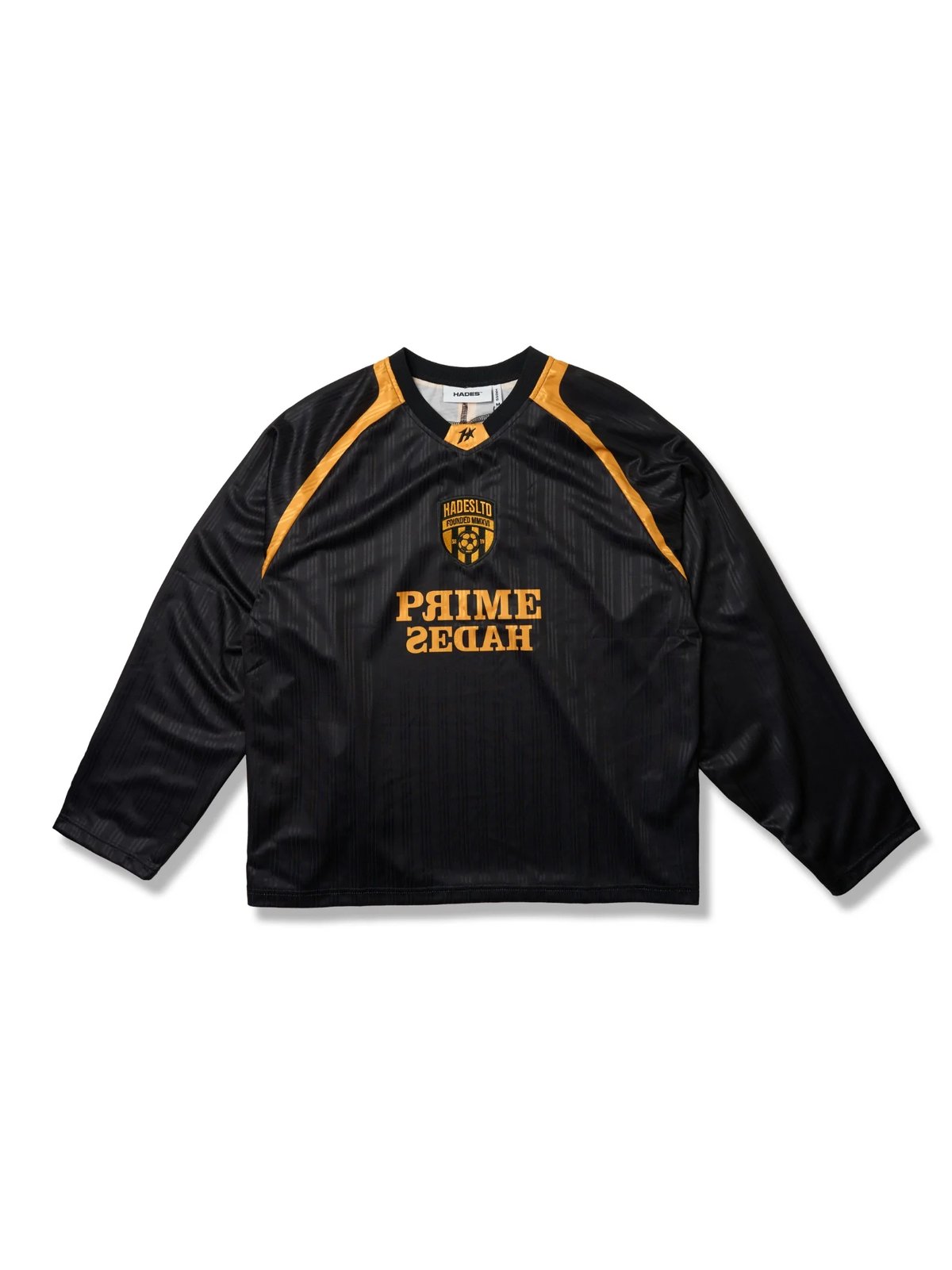 HADES Captain Jersey 條紋運動長袖上衣 - 黑色