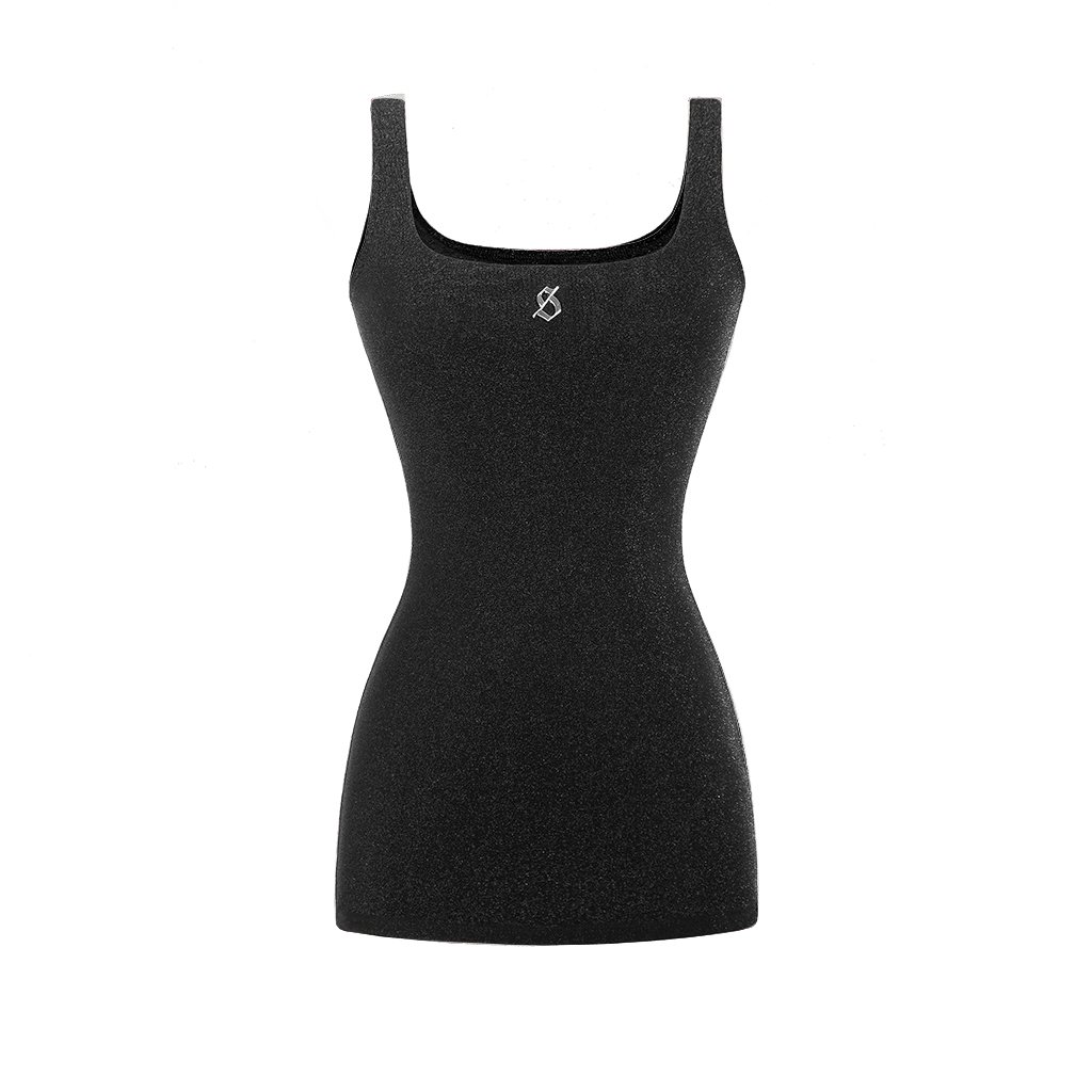 SISTERS Shiloh Square Neck Bodycon Metallic Knit Dress