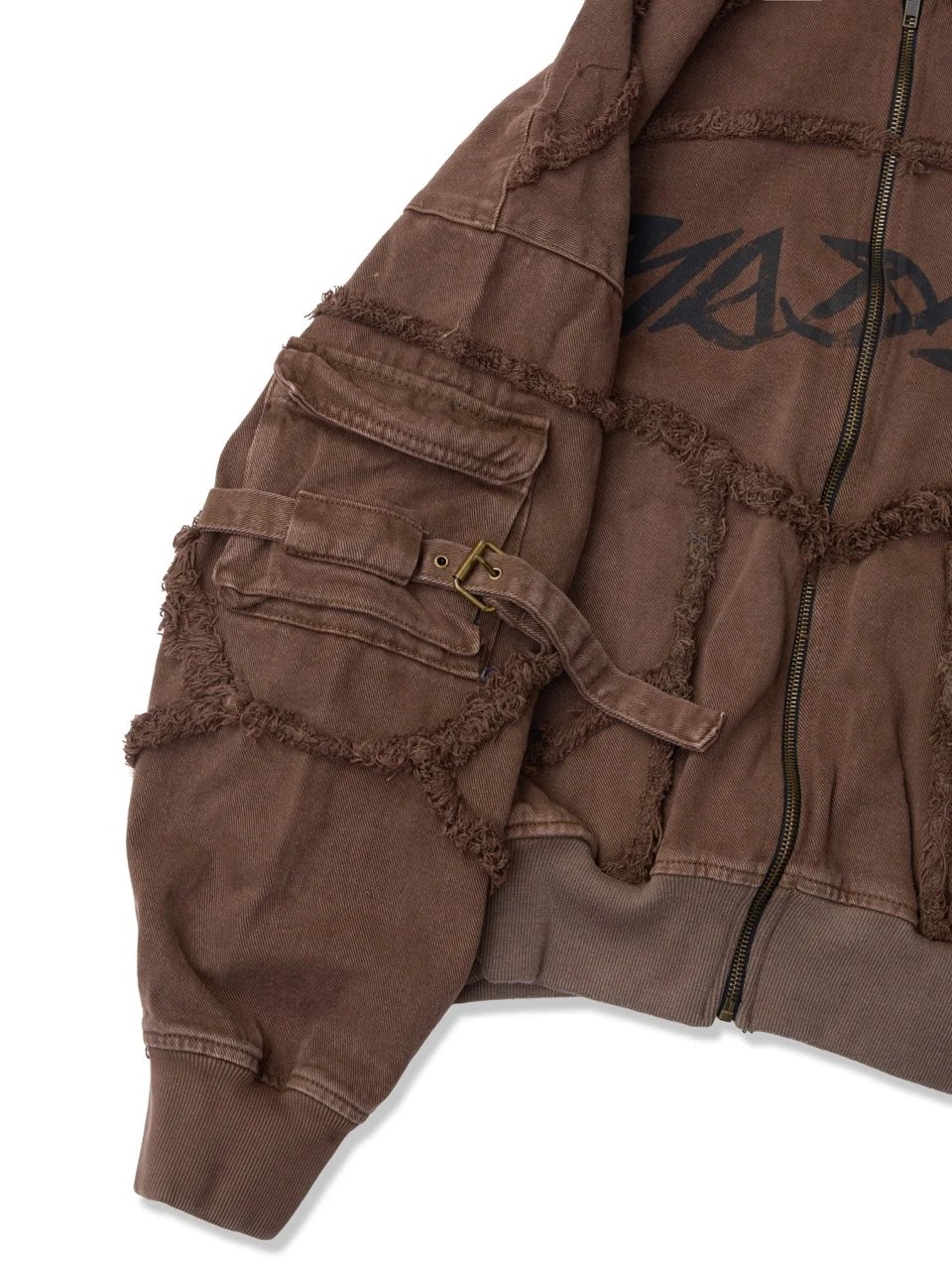 HADES Industrial Edge Zip-up Hoodie - Brown