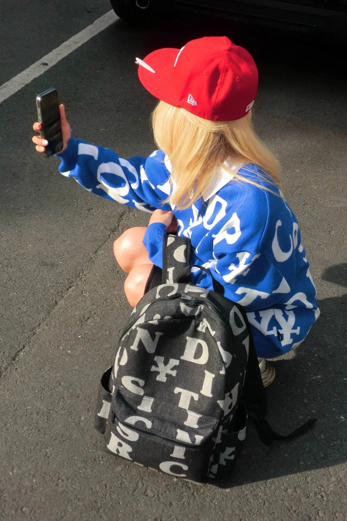 DIRTYCOINS Letters Monogram Knit Sweater