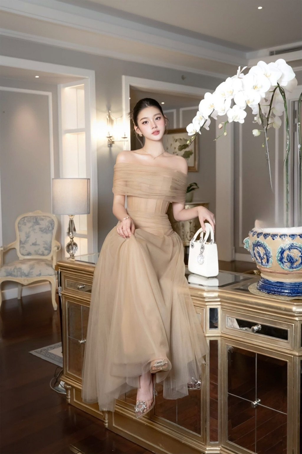 Nyra Chouchou 露肩優雅長裙