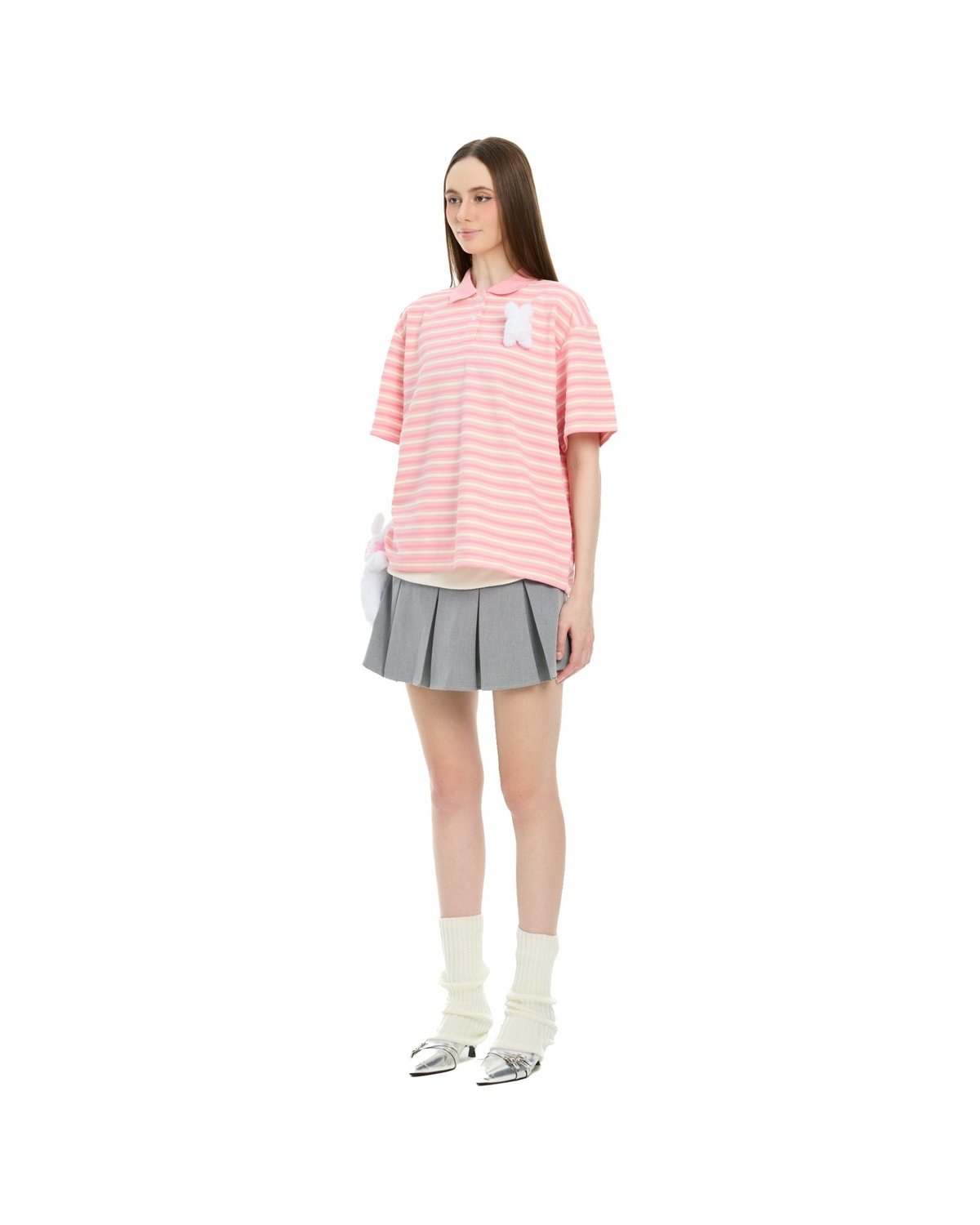 BAD RABBIT Chillin Rabbit Pleated Mini Skirt with Plushie Detail