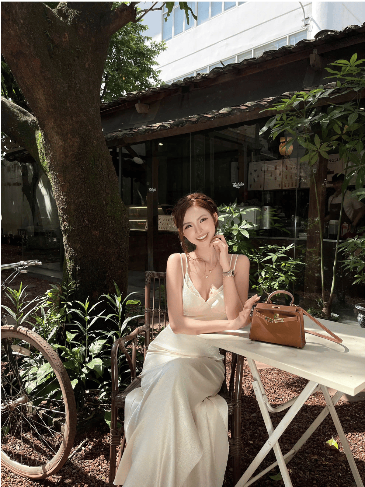 Tran Ali Lace Chest Silk Dress