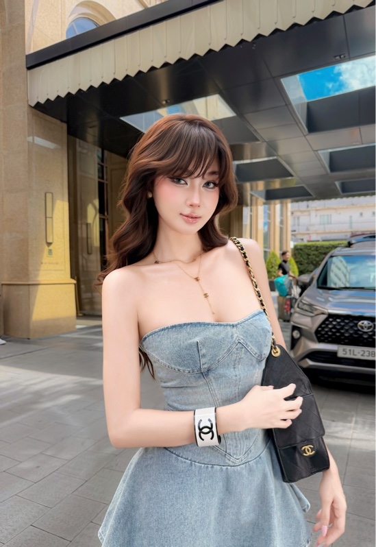 THAOBIBI A字牛仔圓裙短裙