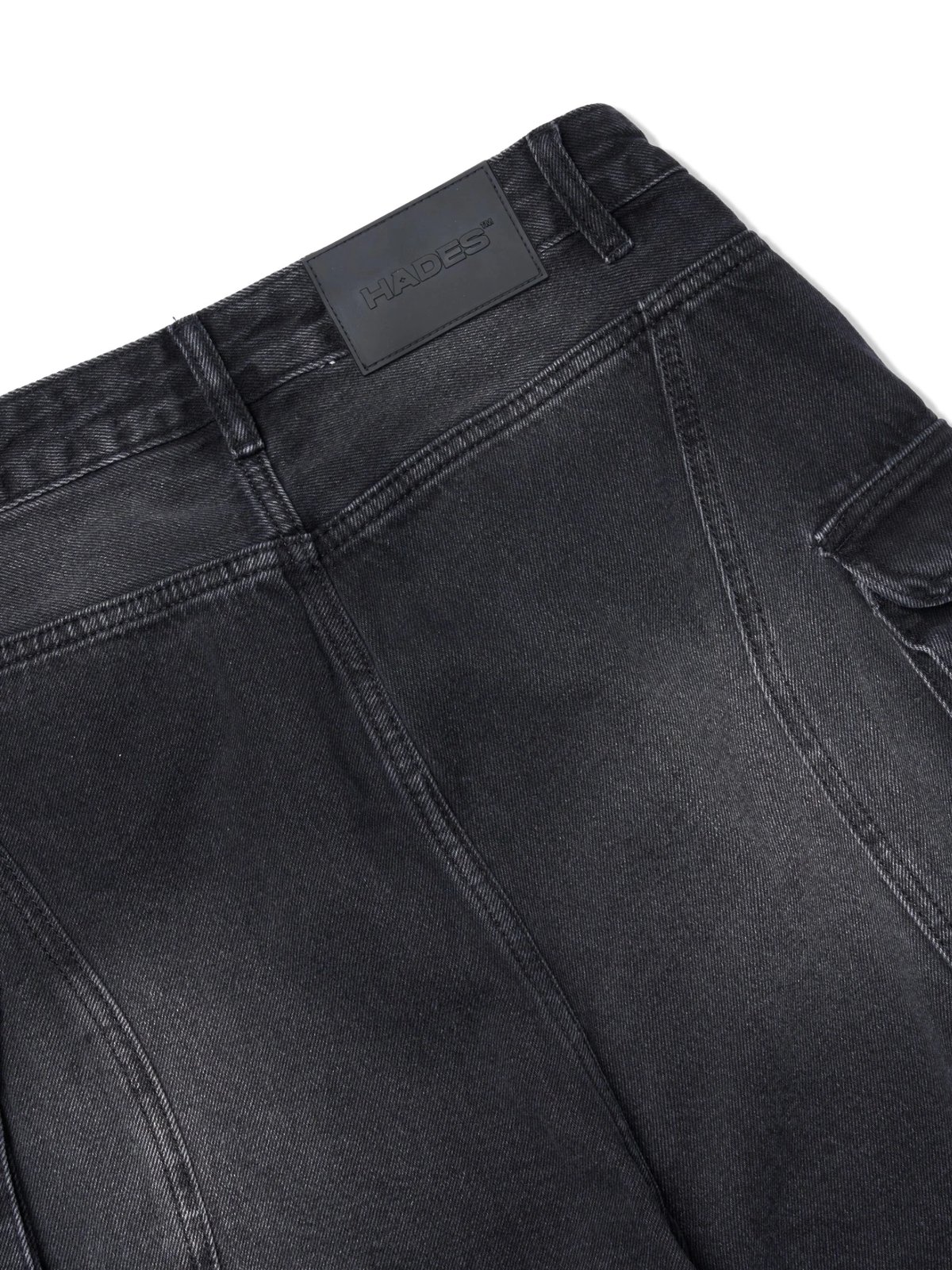 HADES Wash Baggy Denim Trousers - Black