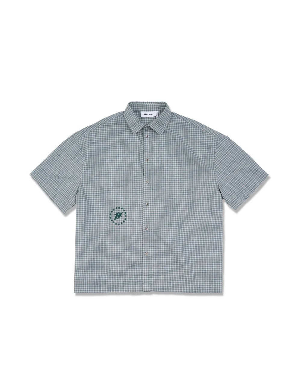HADES Urban Lines 格紋短袖襯衫 - 綠色