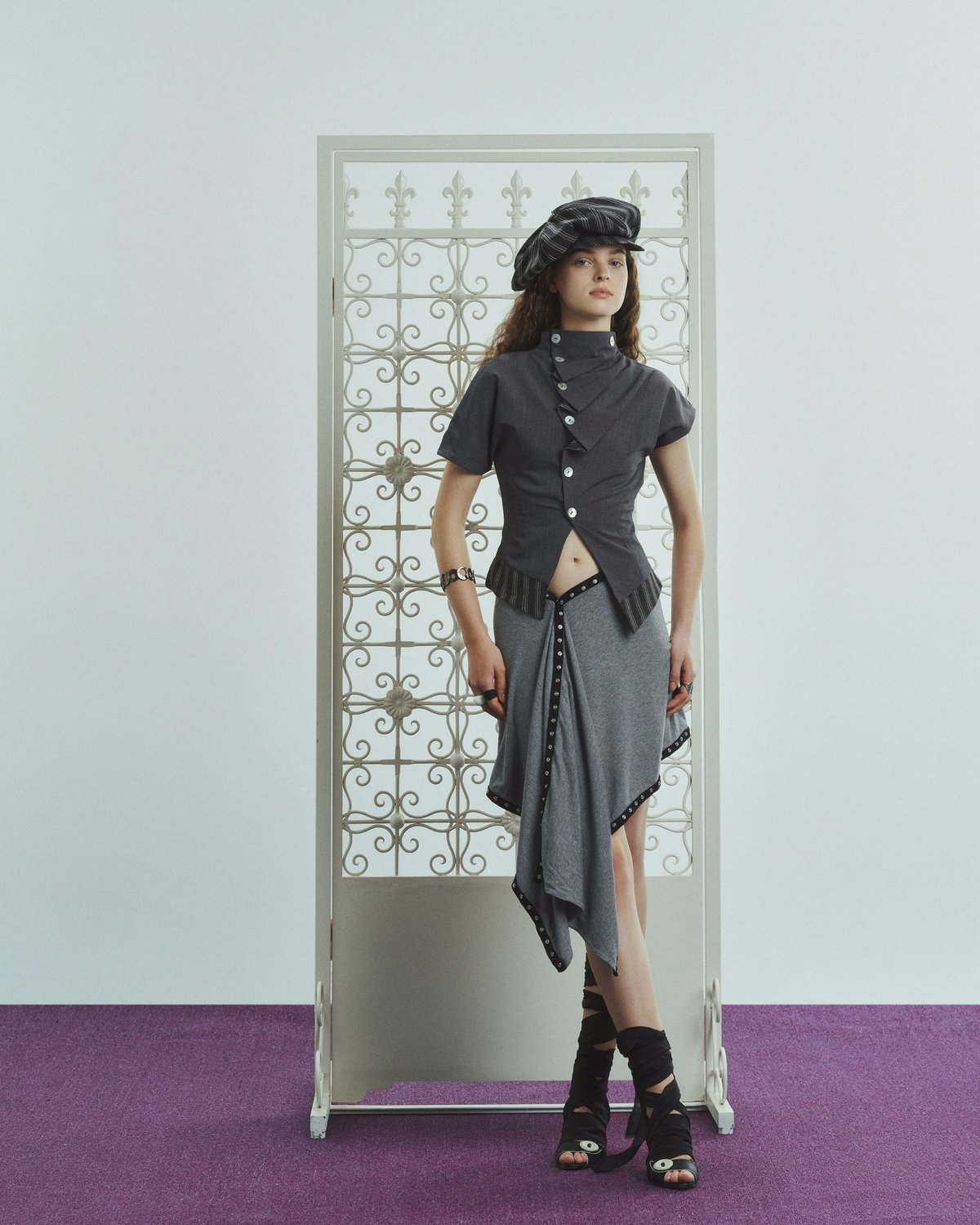 into.eight CIVIC TOP Asymmetric Collar Structured Top