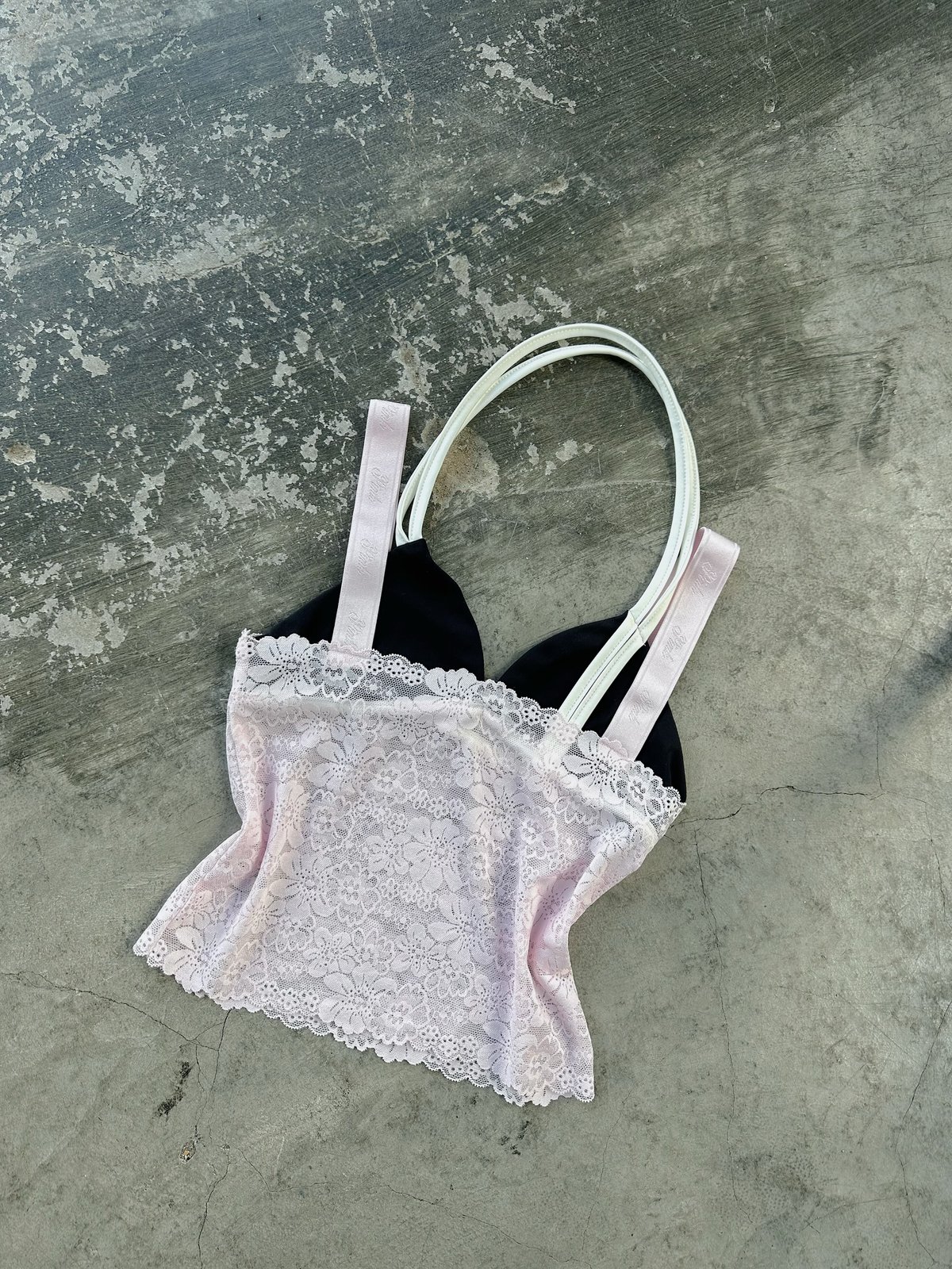 Bandarsaya Elsie Tankini 上衣 - 粉紅色蕾絲拼接泳衣