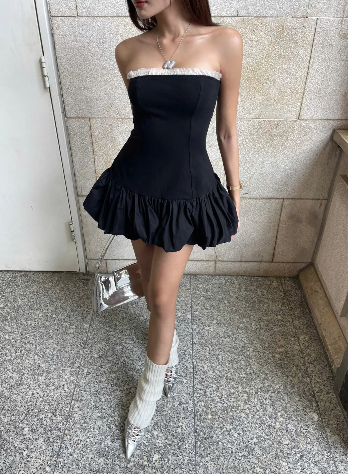 Karin Strapless Ruffle Mini Dress