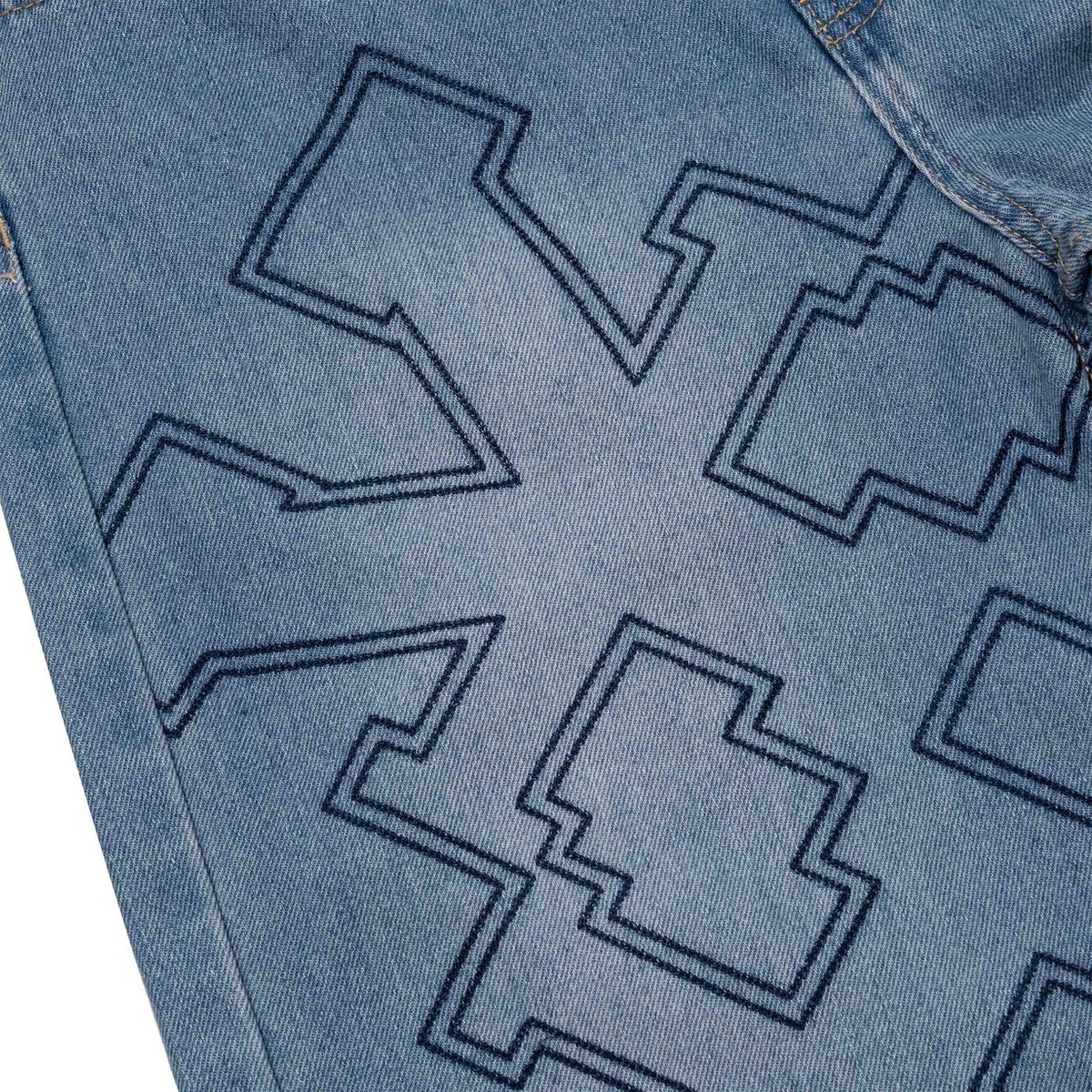DIRTYCOINS 'Y' 刺繡丹寧長褲