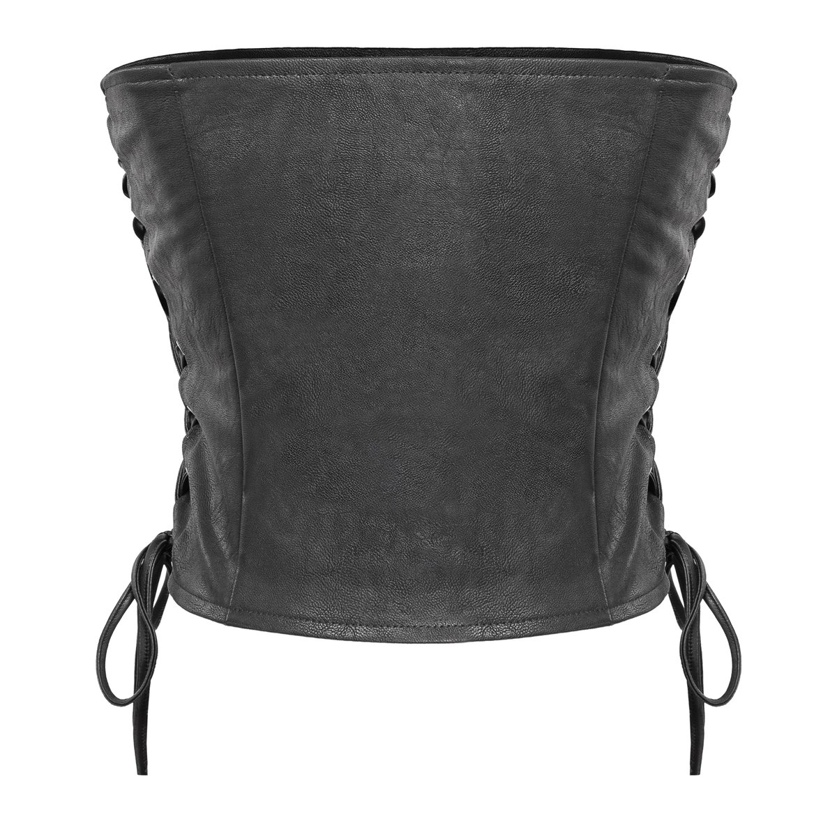 SISTERS Annalise Lace-up Leather Cropped Tube Top