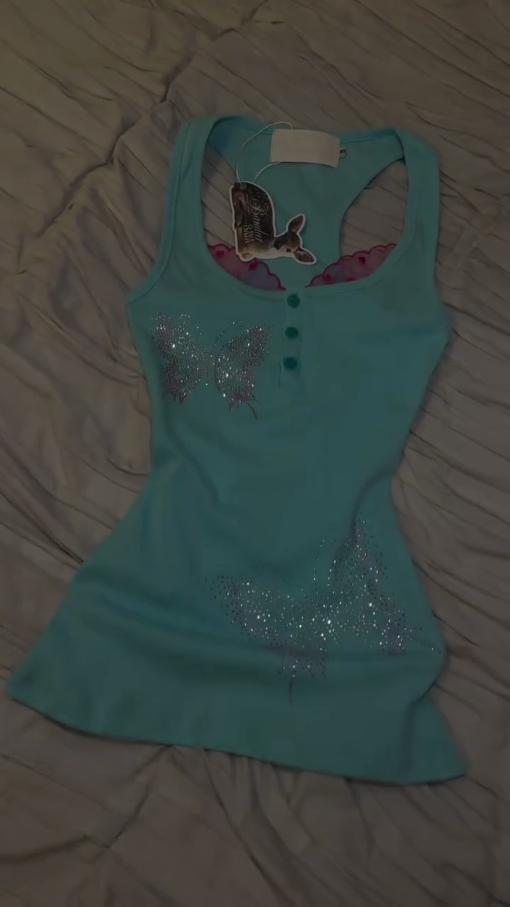 Bandarsaya Tiffany Blue 蝴蝶圖案背心