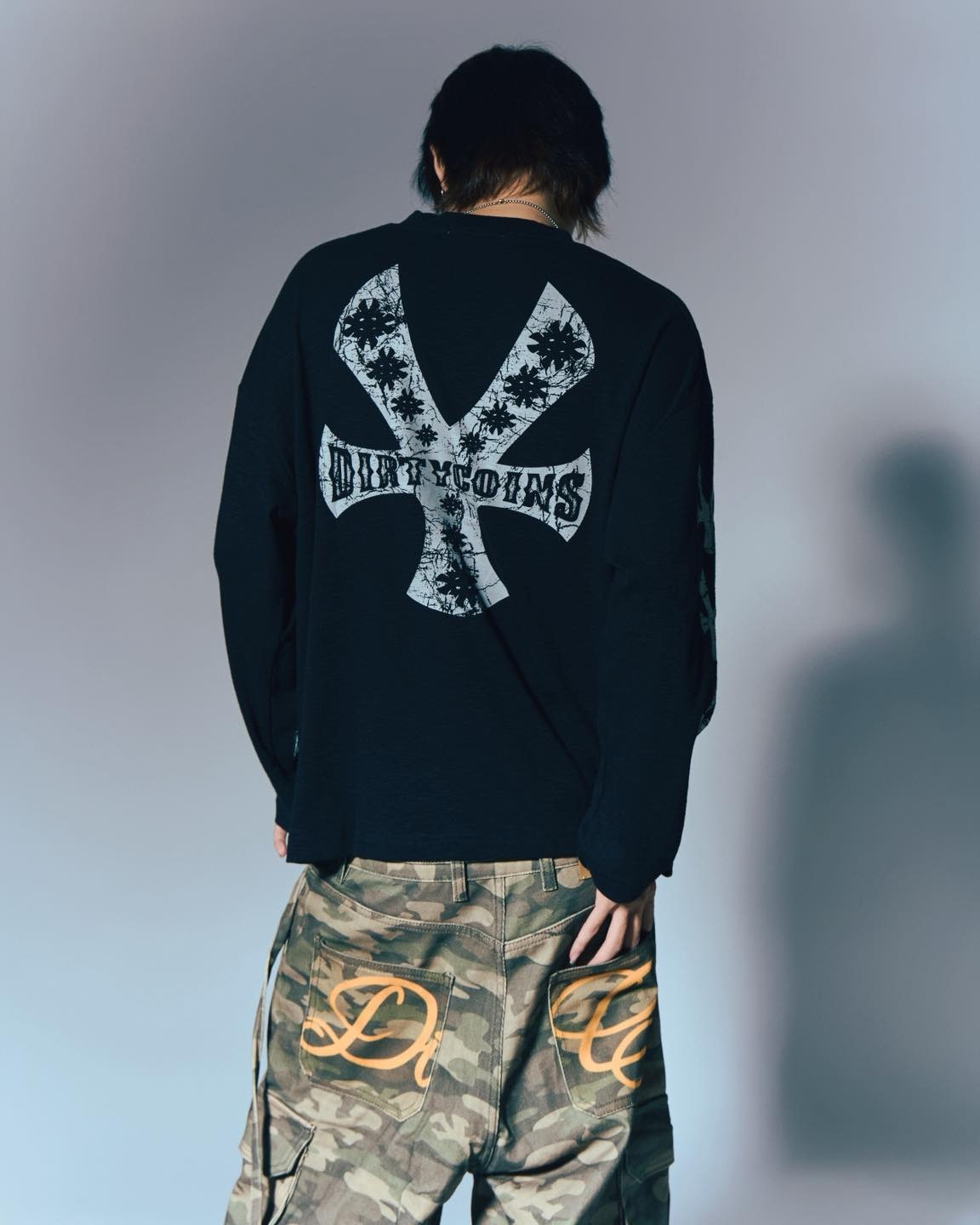 DIRTYCOINS Dico Y Logo 條紋長袖 T-shirt