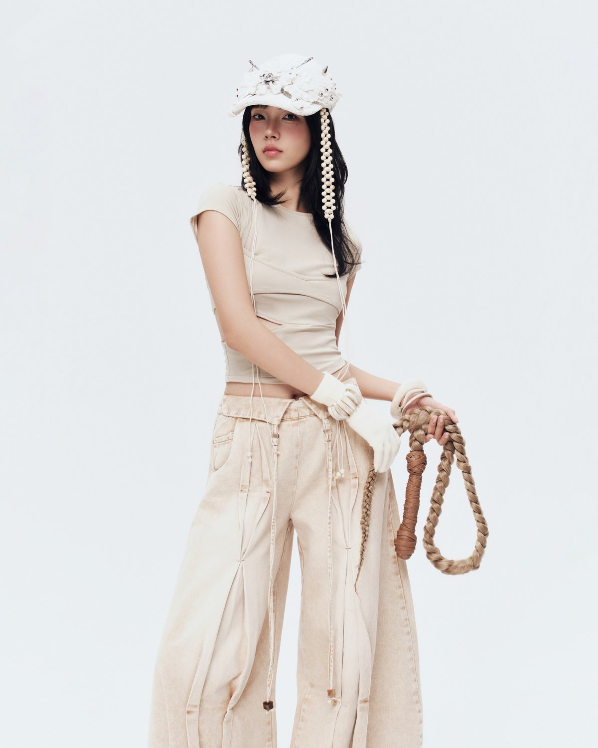 Bunnyhill SOLOMON PANTS VER Wide-Leg Jeans (Caramel Wash)