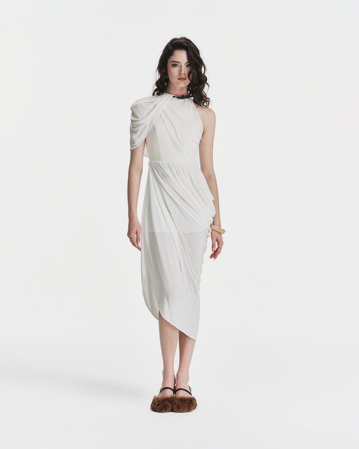 DEAR JOSÉ Valley of the Queens Draped Midi Dress