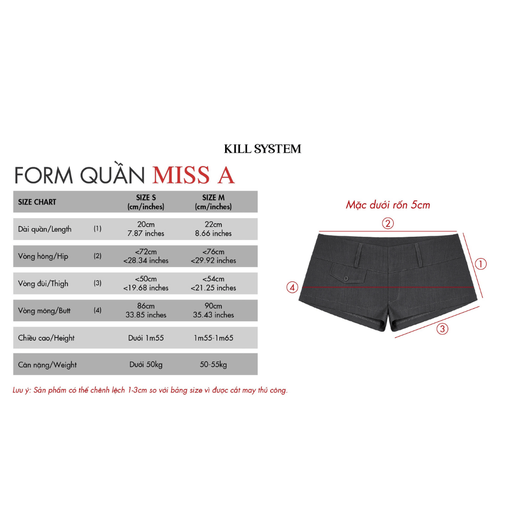 KILL SYSTEM MISS A Ultra Short Low-Waist Shorts