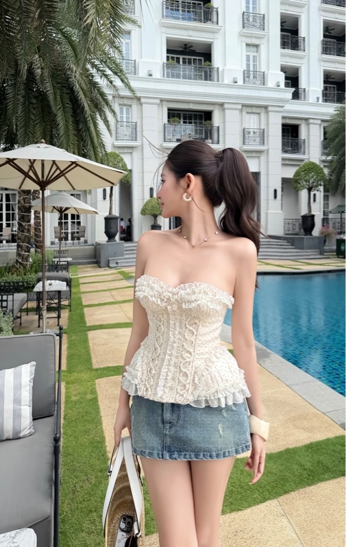 THAOBIBI Chiffon Bustier Tube Top