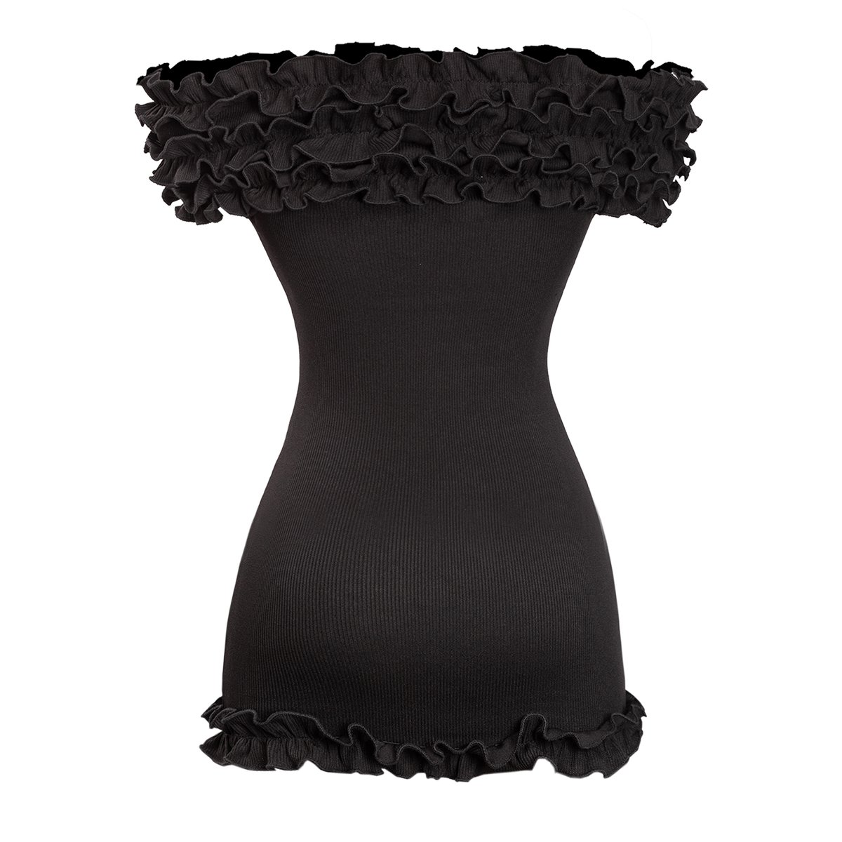SISTERS Charmy Off-shoulder Ruffle Bodycon Mini Dress