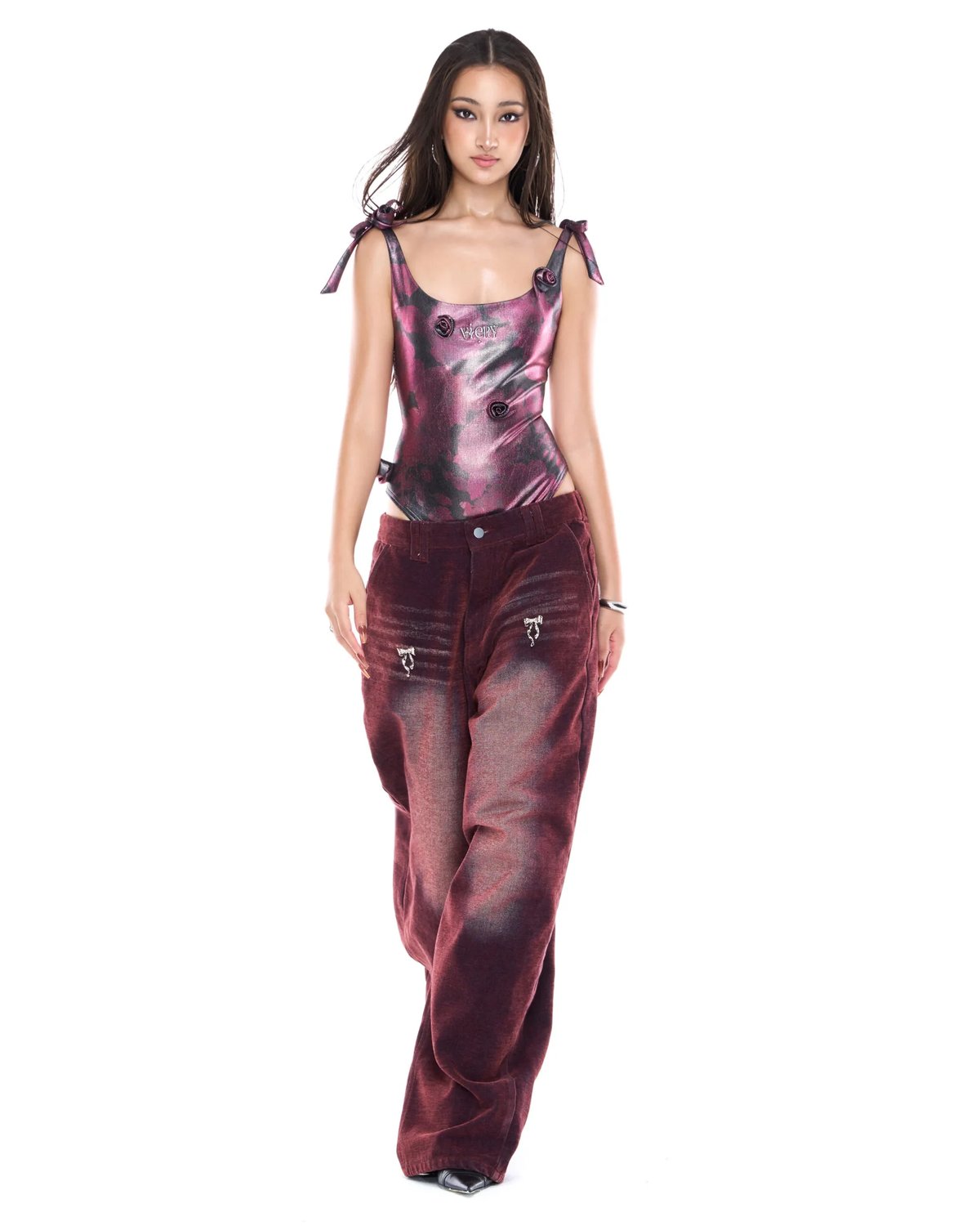 VIERY Mystic Violet Floral Jumpsuit - Purple