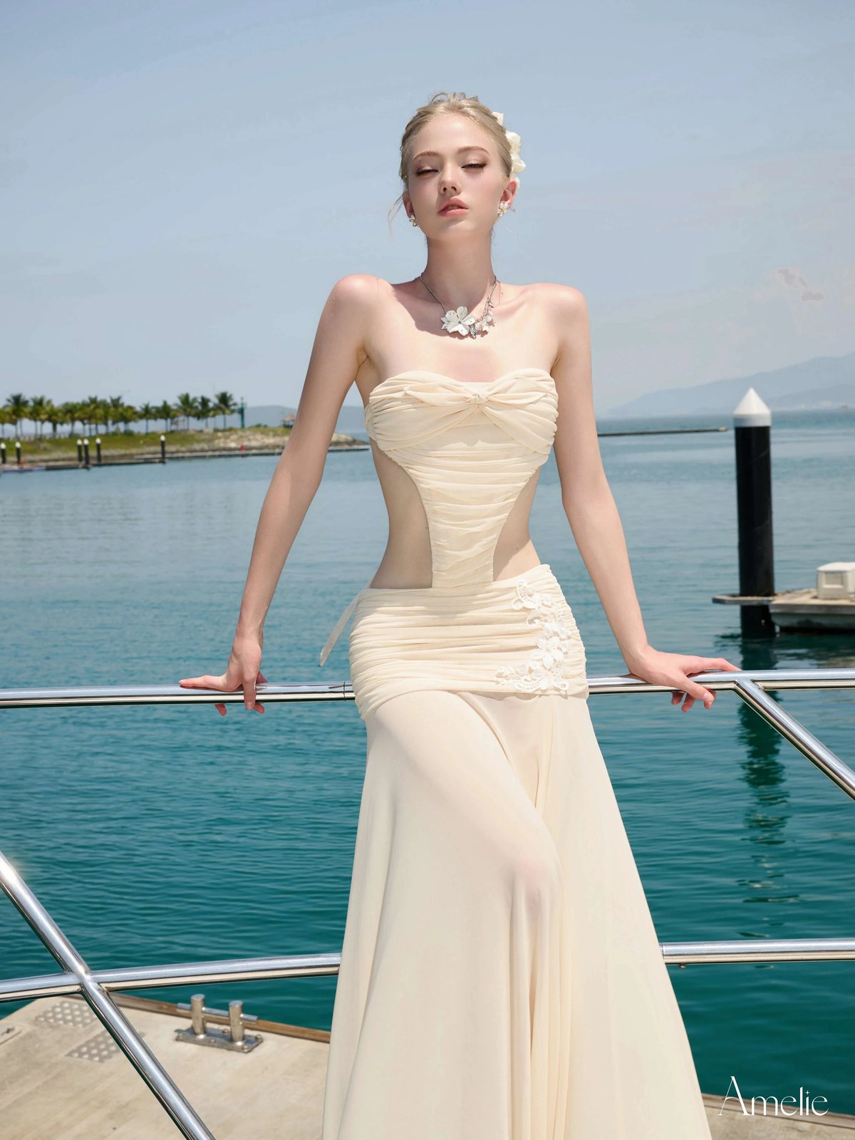 AMELIE Regina Cut-out Maxi Dress