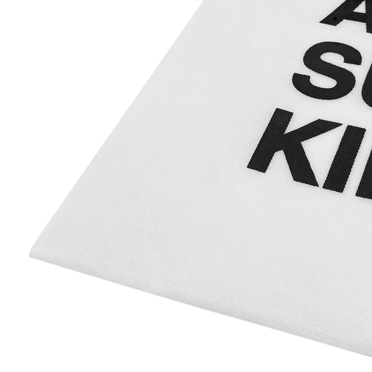 KILL SYSTEM Non-Woven Tote Bag White Print with Black Straps