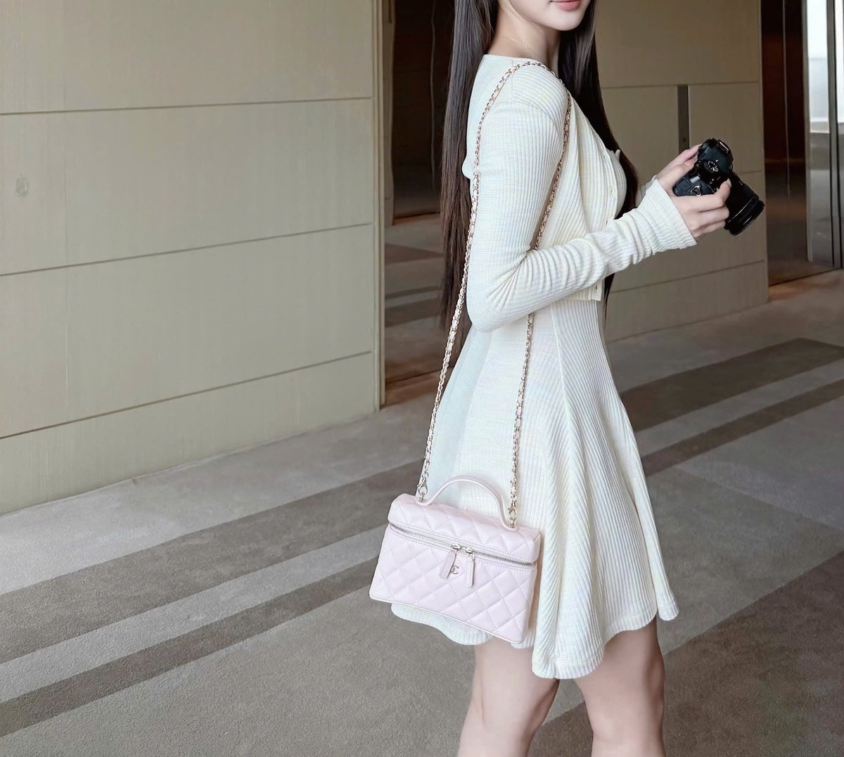 CHOU CHOU 短裙連身裙與外套兩件套