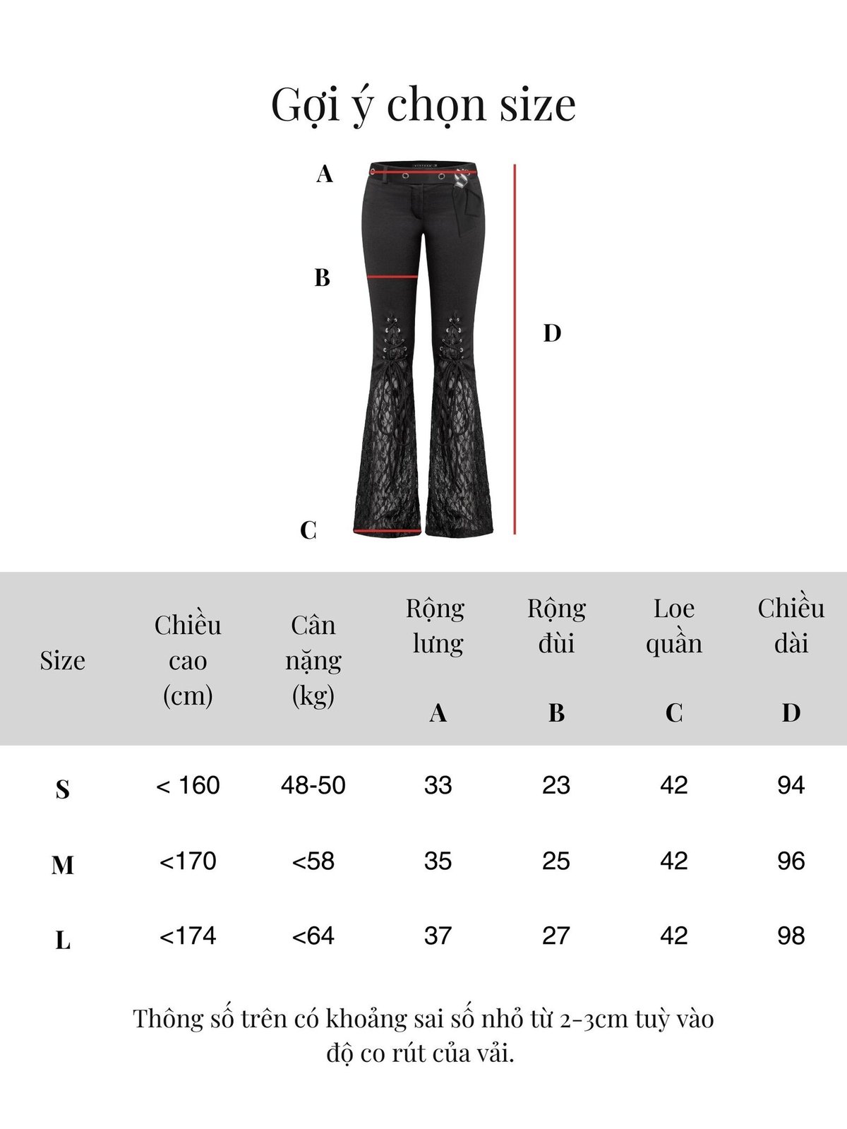 SISTERS Axelle Lace-Trim Low Waist Flare Pants