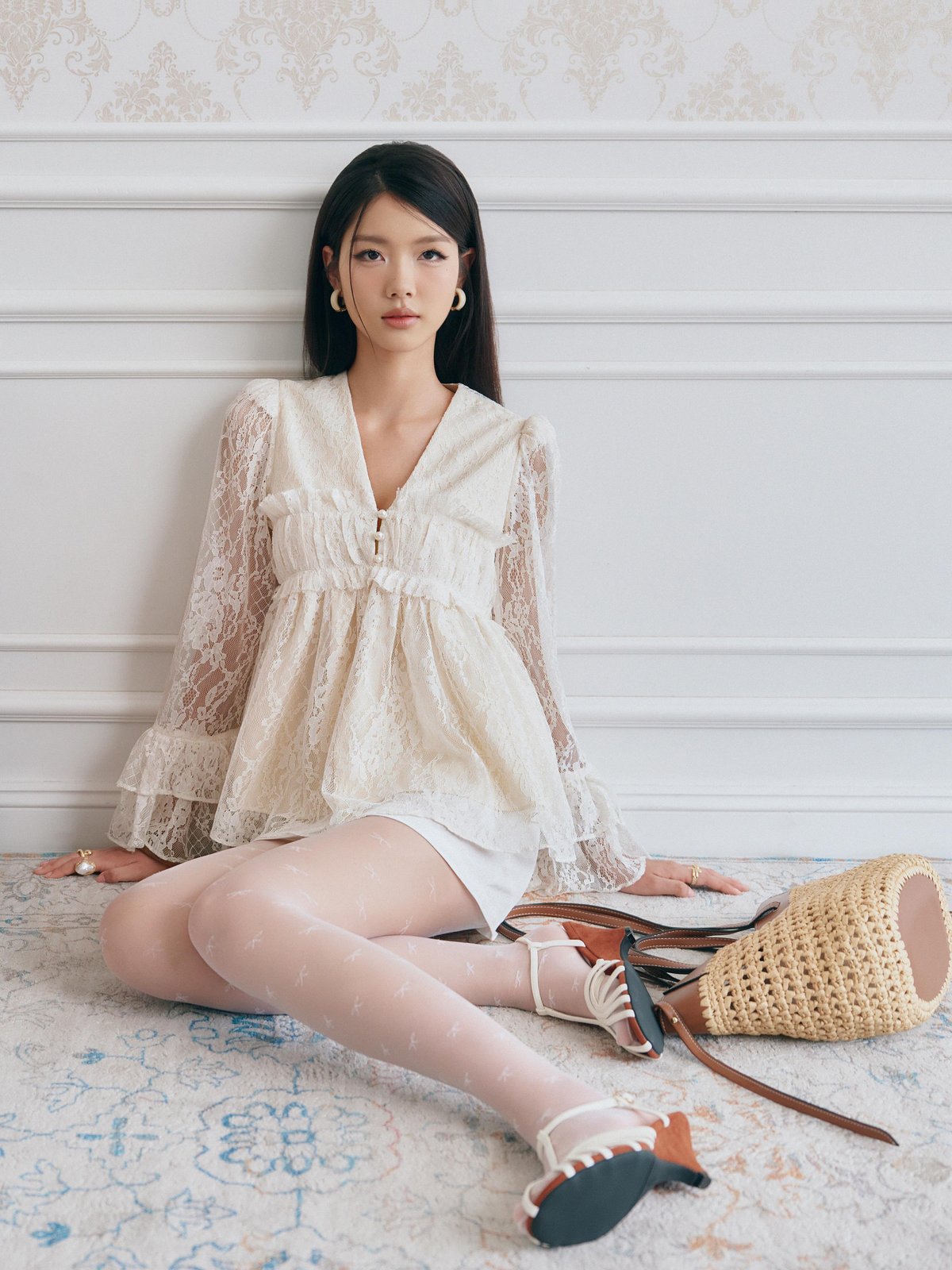 DARLING.ISM Daisy 蕾絲荷葉邊長袖上衣