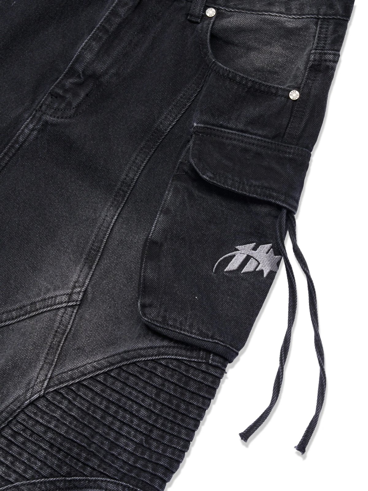 HADES Wash Baggy Denim Trousers - Black