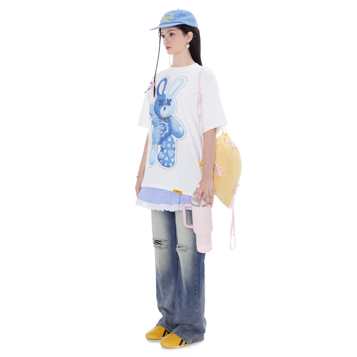 BAD RABBIT Jean Rabbit Graphic Tee - White