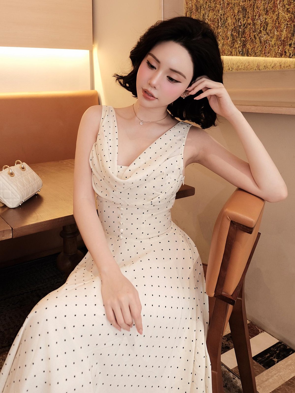 DARLING.ISM Seraphine Romantic Polka Dot Maxi Dress