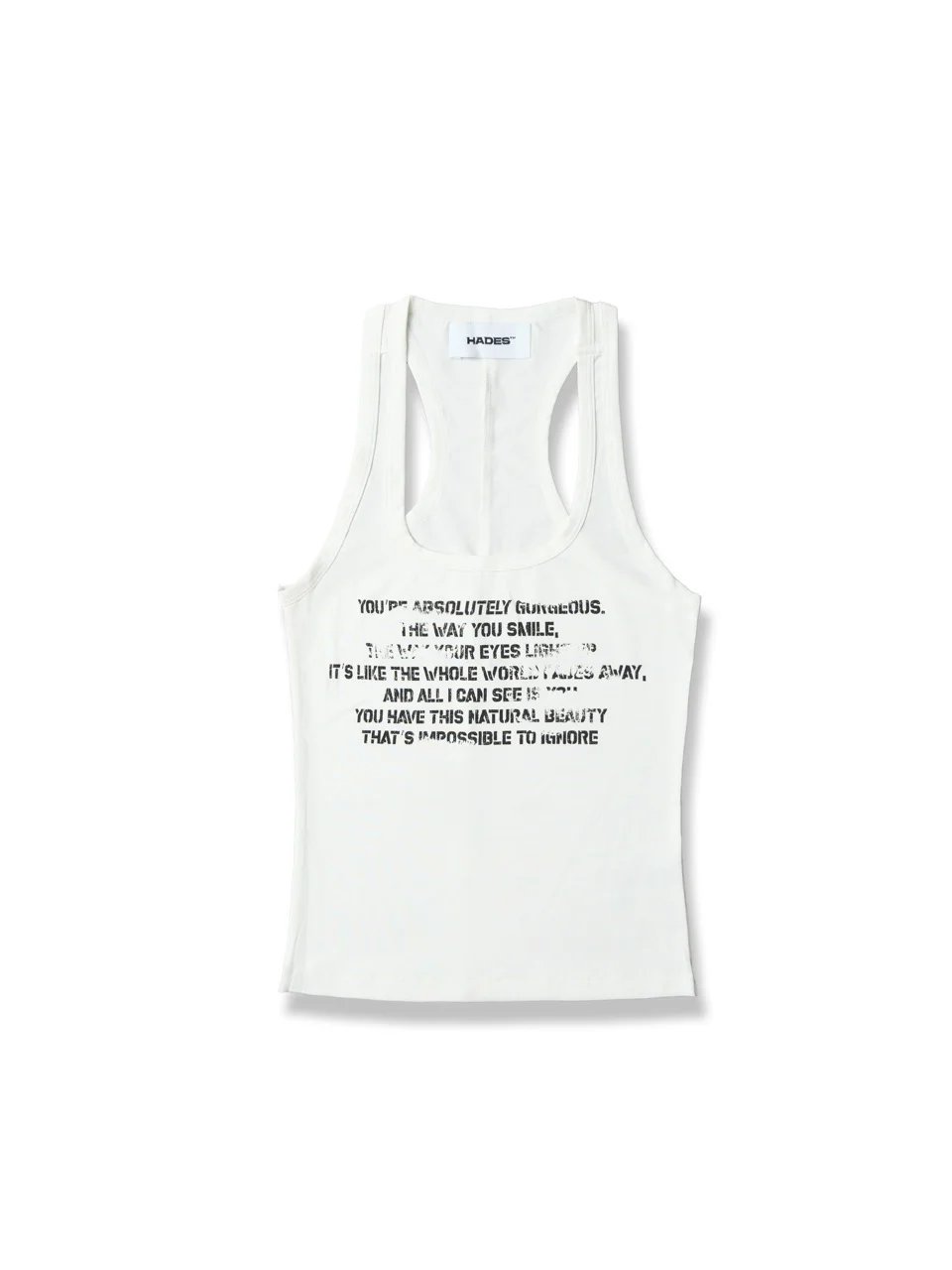 HADES Whisper Racerback Typography Tank Top