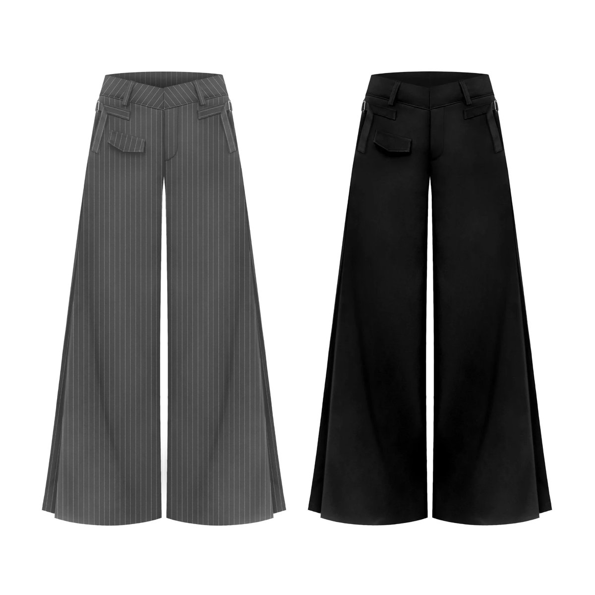 KILLSYSTEM JIRA Low Waist Wide Leg Trousers