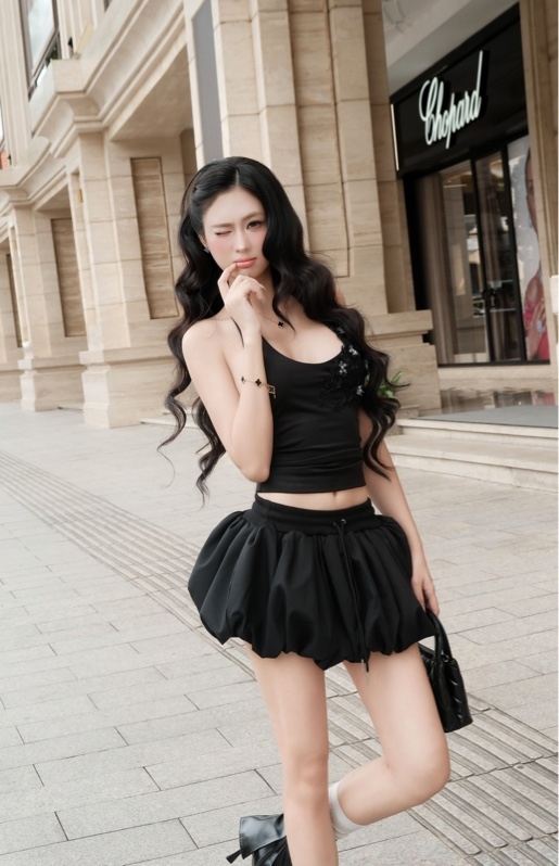 THAOBIBI Floral Embellished Halter Camisole Top