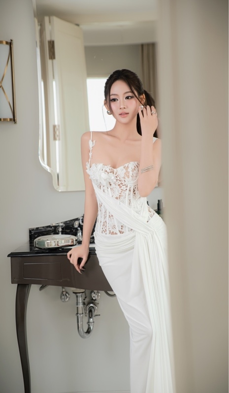 THAOBIBI Lace Floral Embellished Maxi Dress