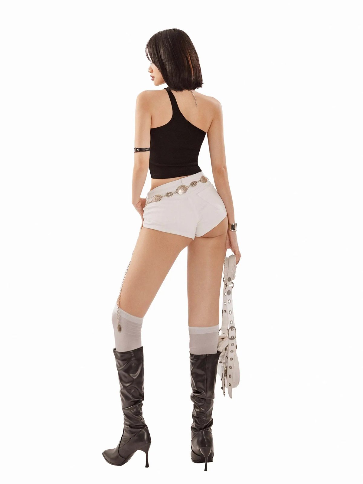 SISTERS Minette One-Shoulder Halter Croptop
