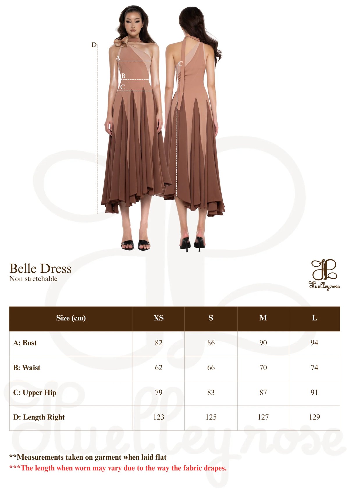HUELLEYROSE Belle Dress with Flower Pin