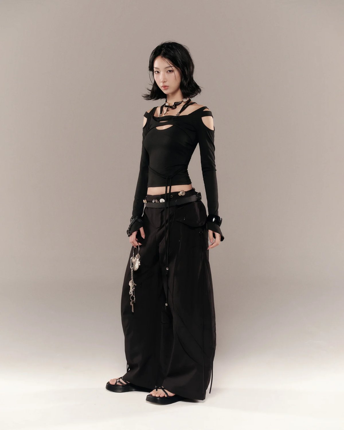 Bunnyhill SERAFIN Long Sleeve Cut-Out Top - Black