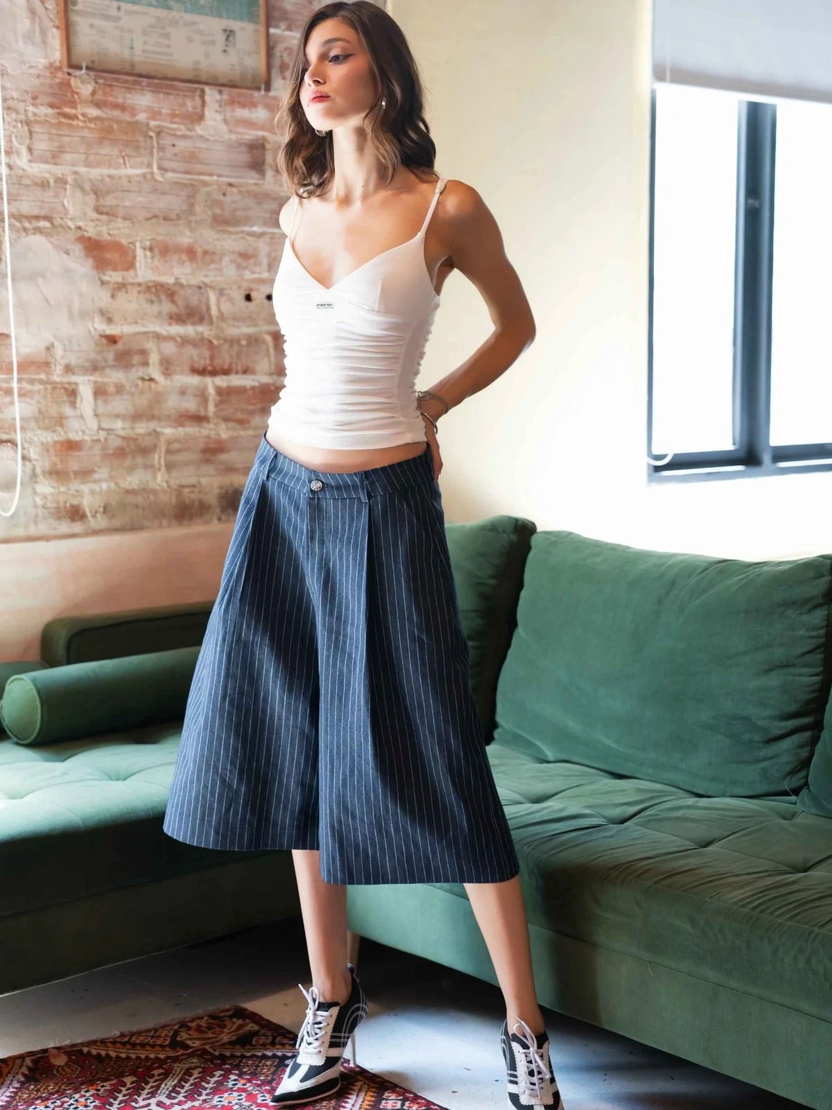 PUSH PUSH Pinstripe Denim Jorts