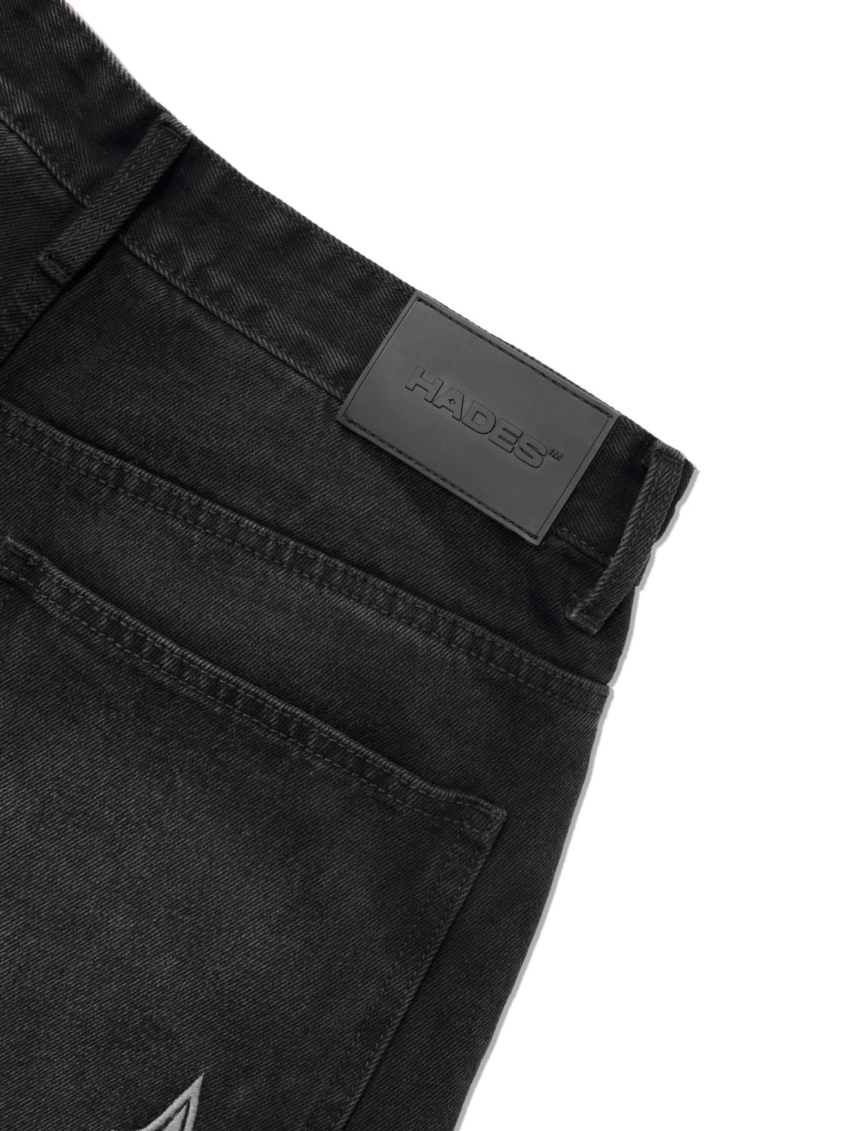 HADES Blackout Distress Wash Denim Shorts