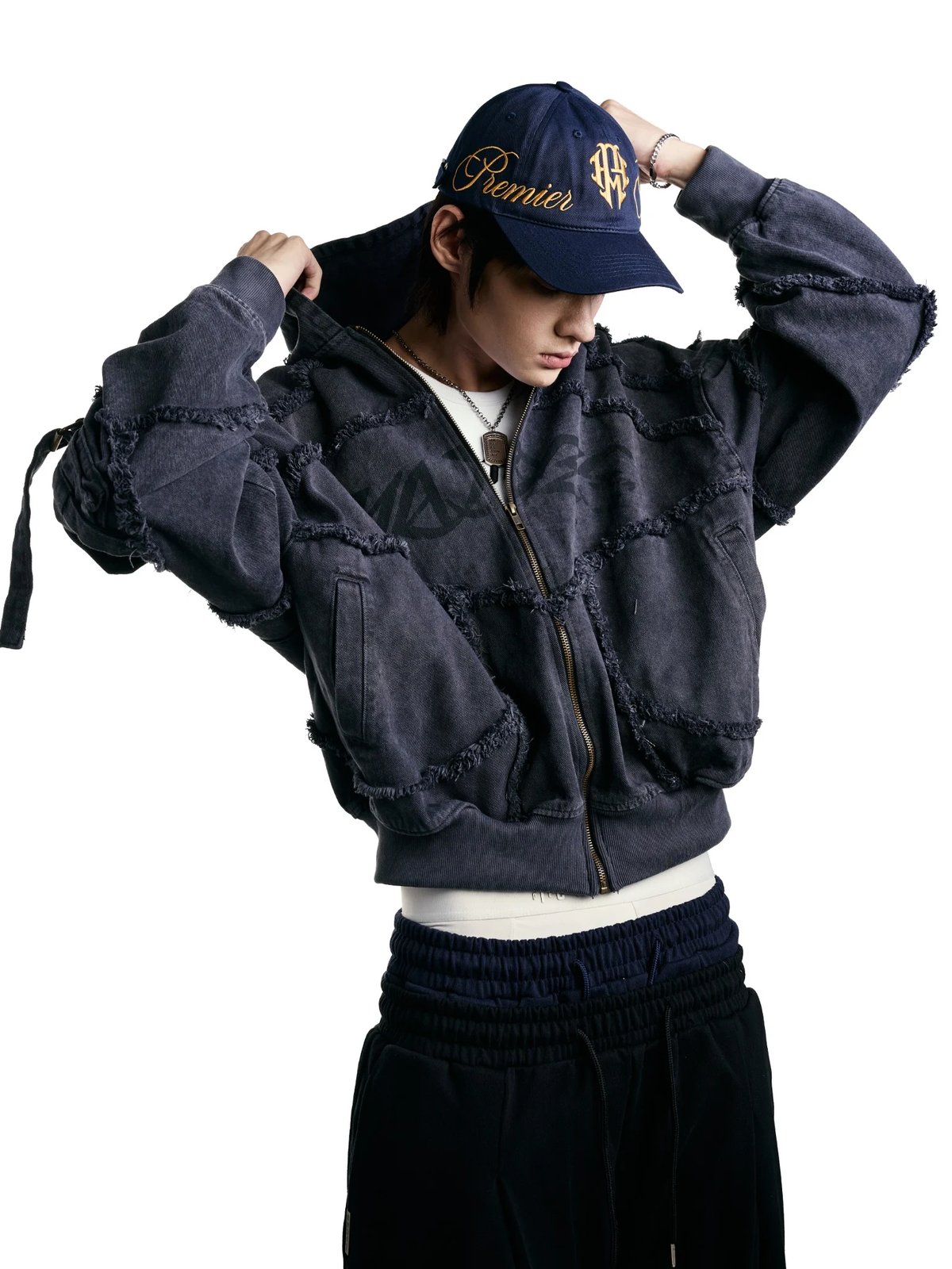 HADES Industrial Edge Zip-Up Hoodie - Grey