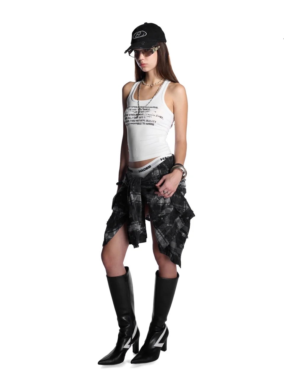 HADES Whisper Racerback Typography Tank Top