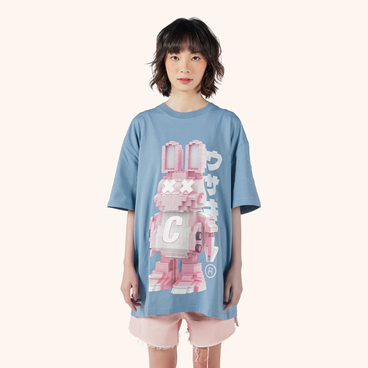 BAD RABBIT LEGO RABBIT Graphic Oversized T-Shirt